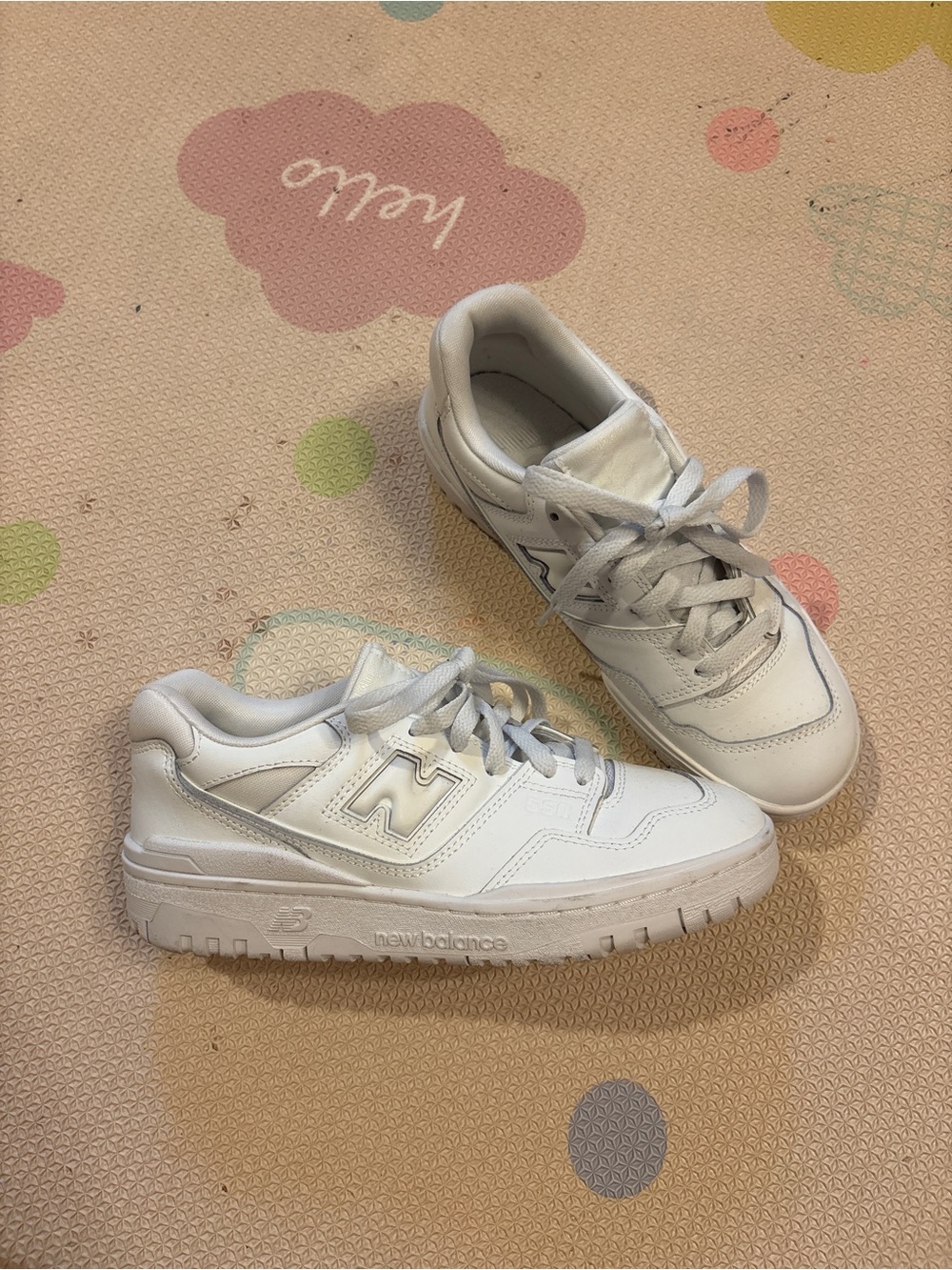 New Balance Kids White Low-Top Sneakers